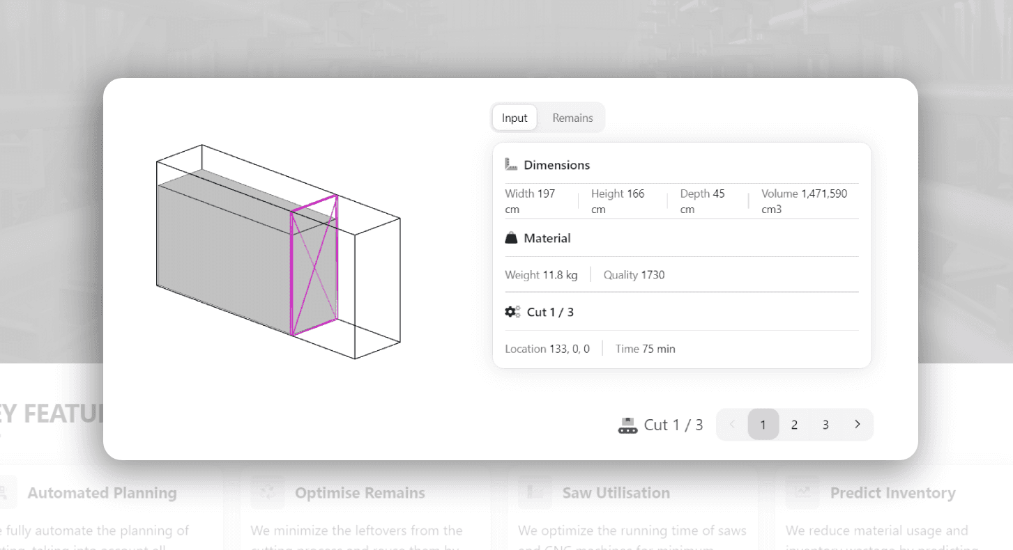 Automate and optimise material cutting